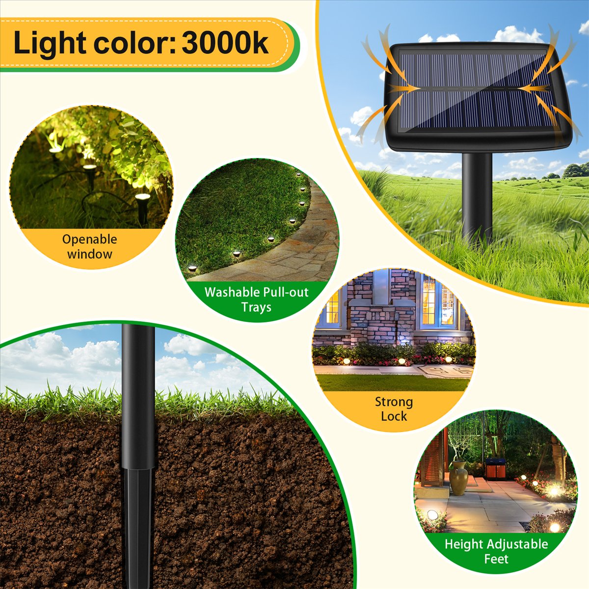 Solar Path Light - Y17A Luces Solares 10 en 1