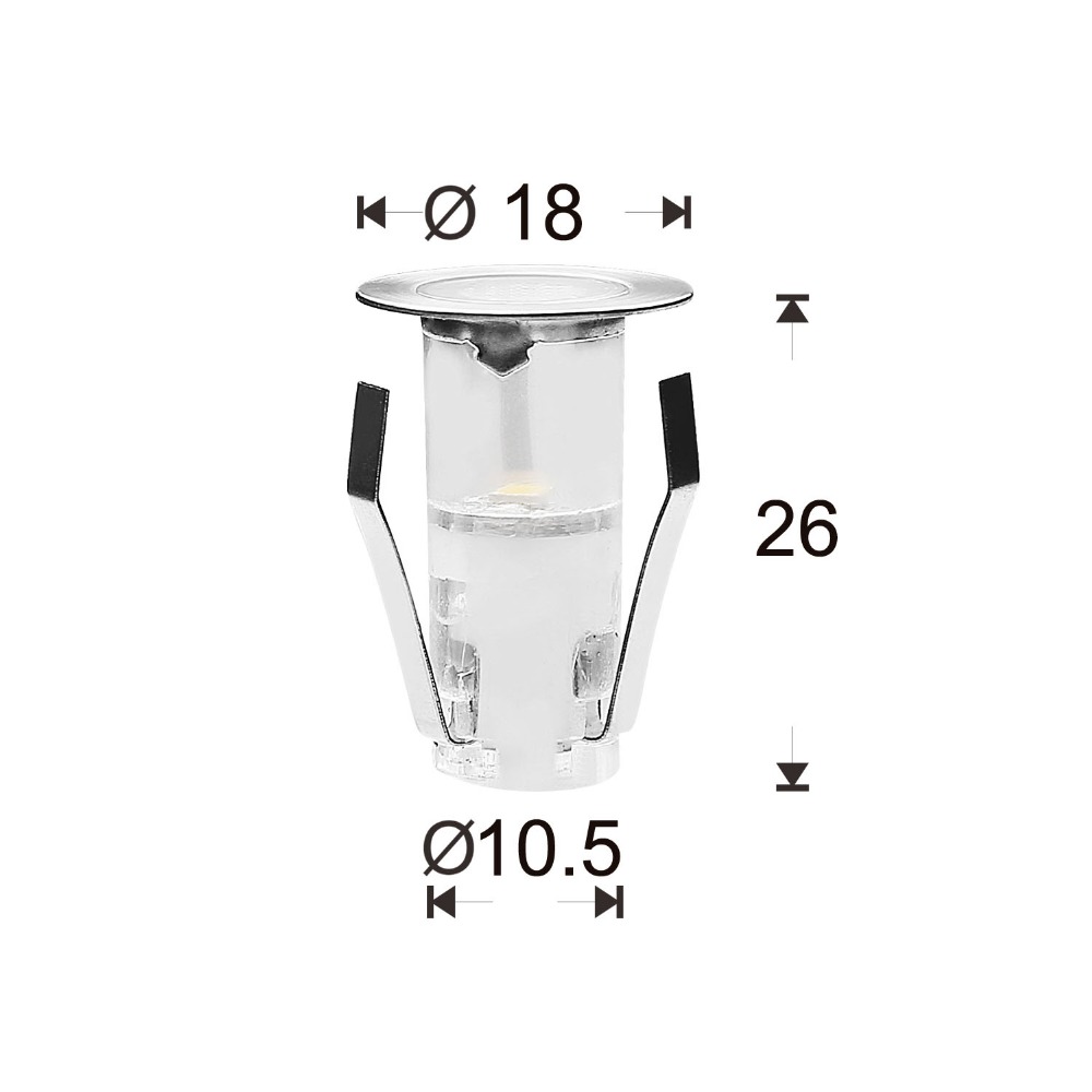 Ground Light Recessed - Miniluz LED de 10 piezas para