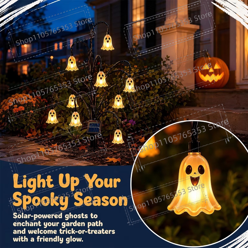 Outdoor Lighting Yard Stakes - Linterna Solar de Halloween para Jardín,