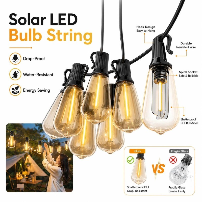 Solar Path Light - Guirnalda de Luces LED Solares para