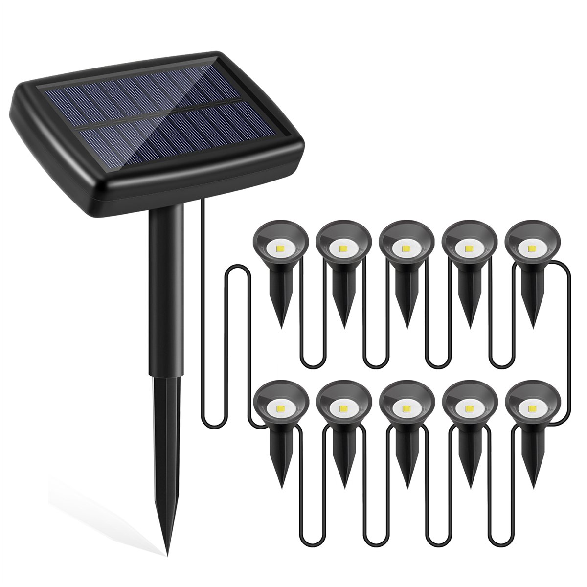 Y17A Luces Solares 10 en 1 par - Solar Path Light reseña y precio