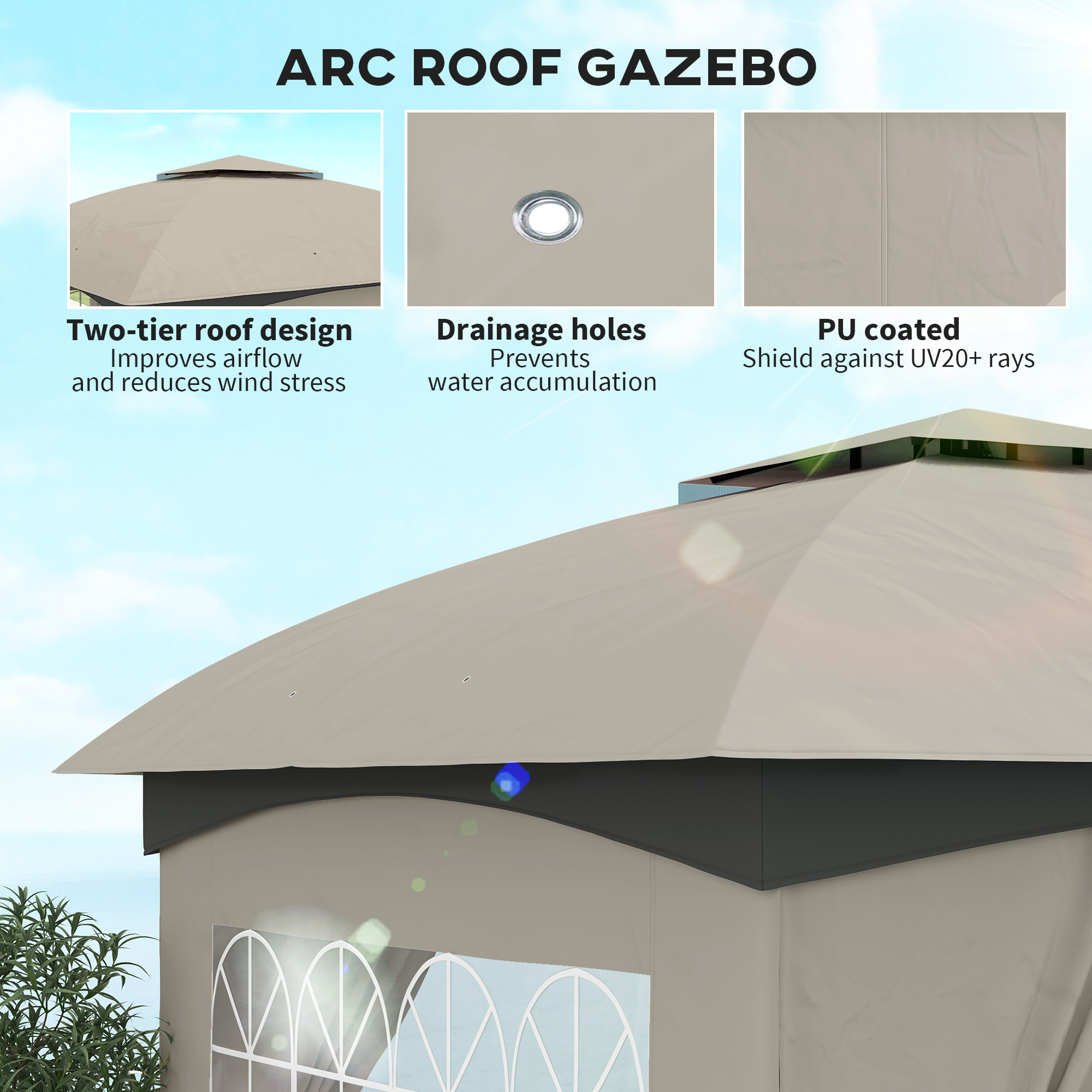 Gazebo para Exteriores de 11'  - Outdoor Lighting Gazebo reseña y precio